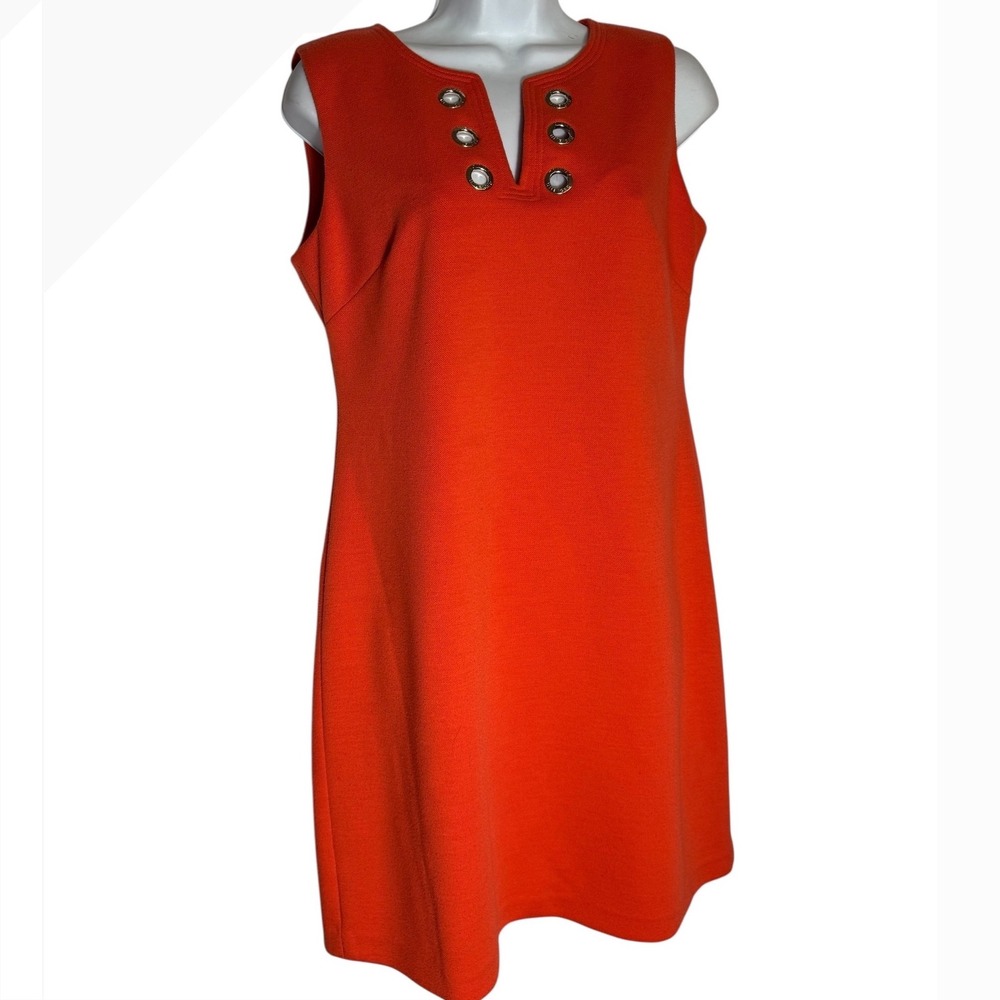 Tommy Hilfiger Dress Size 8 Sheath Dress Bright Orange Career Cocktail Party 🧡